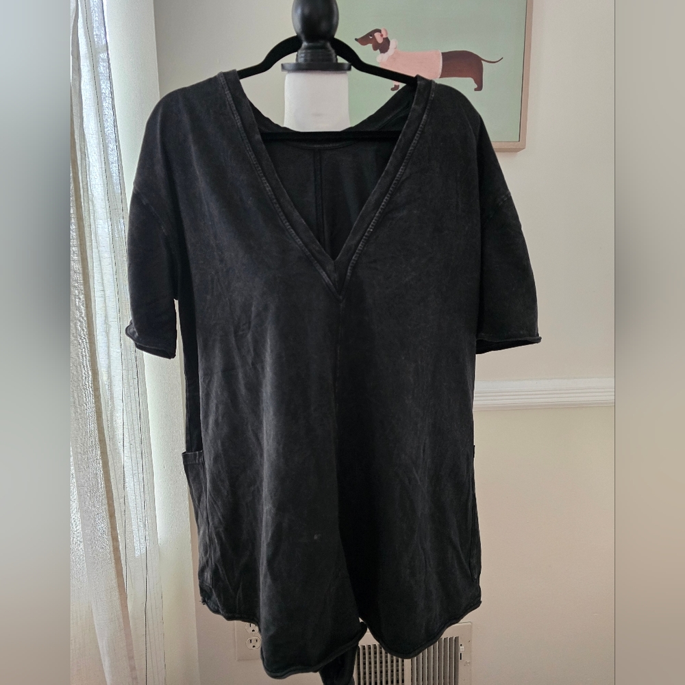 NWOT Free People Hot Shot Tee Romper Washed Black - Picture 11 of 14